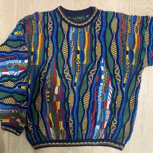 Vintage Tundra Canada Multi-Color Cotton Sweater Coogi Style. Cosby Size L